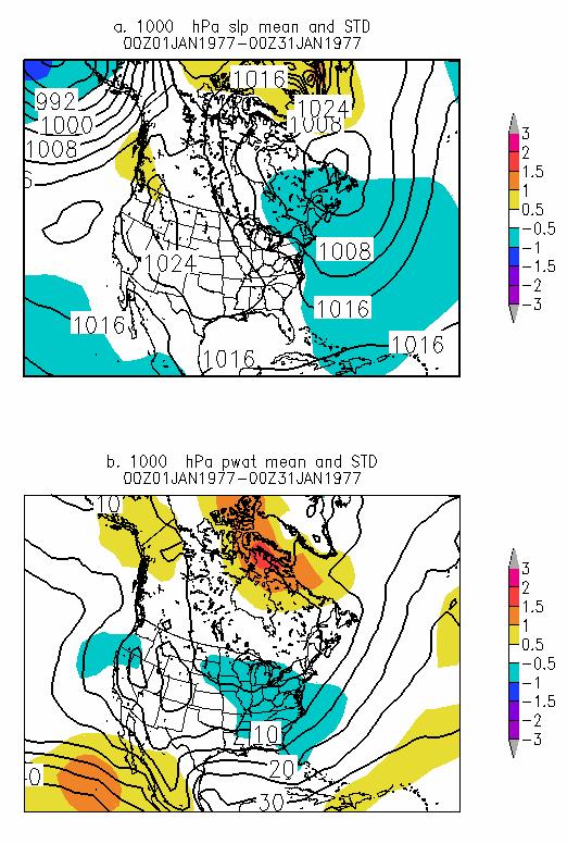height and anomalies and b) 850 hpa temperatures and anomalies, and on the