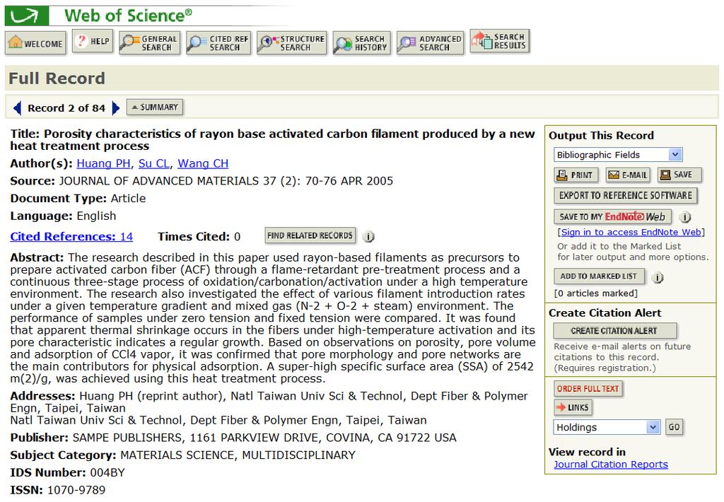 Example: 2005 published paper