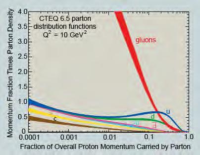 Number Density of Gluons and Quarks inside Proton curves are from