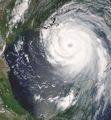 Photo: NASA/SVS Photo: MMS Large tropical storms like Hurricane Katrina (pictured above) can change the sea bottom, move structures (Pictured is the Diamond Offshore Drilling, Inc.