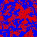 along the grain boundaries selected raster 10 blue: grain boundary region red: inside the grains -1-2 10 0