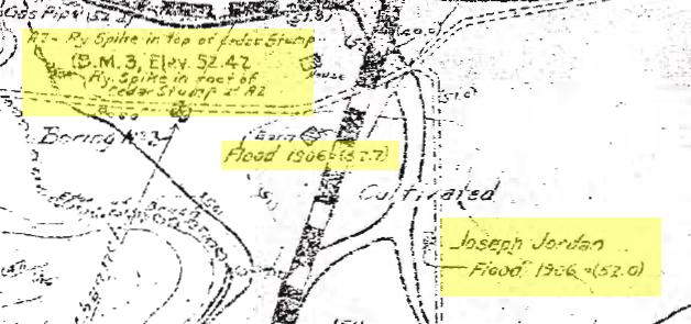 The map shows us the flood elevations of the 1906 flood event and was published just 16 weeks, 4 months after the 1906 flood event which according to Mr.