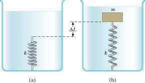 Problems On Static Fluid A light spring of constant k = 160 N/m rests vertically on the bottom of a large beaker of water. A 5.
