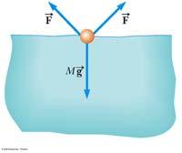 center of the fluid The net effect of this pull on all the surface molecules is to