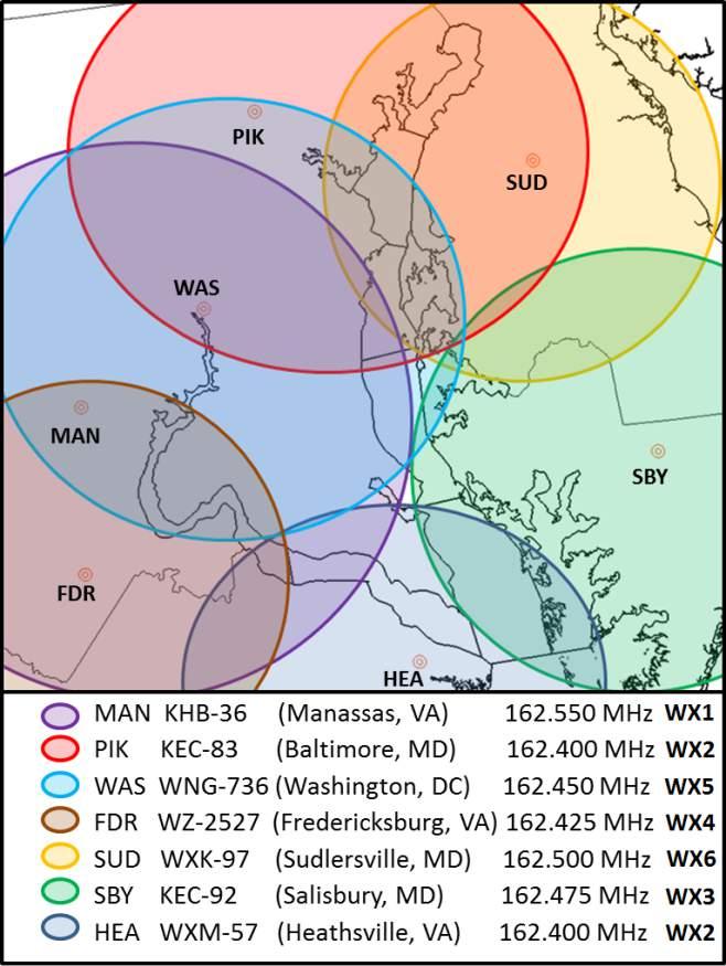 NOAA Weather Radio Mariners are a top NWR user group Seven transmitters cover our marine area