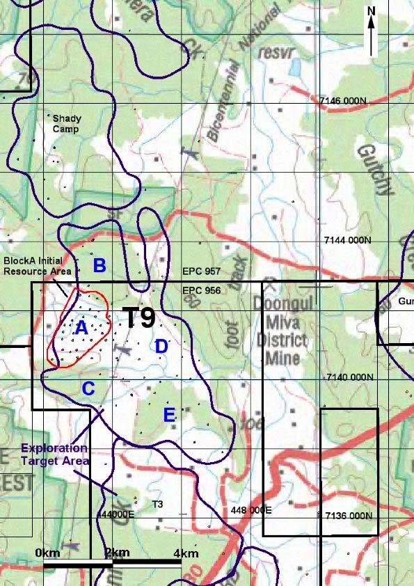Maiden 40 Mt JORC resource - page 4 Figure 2 T9 Block A in relation to four Blocks B-E; still subject to JORC determination Peter Meers, CEO Tiaro Coal Limited Telephone: +61 2 9251 7177 JORC