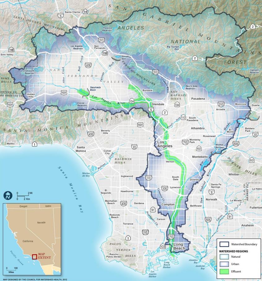 5 1 M i l e To t a l R e v i t a l i z a t i o n UPPE R LA RIVE R 870 square miles of watershed Upper LA River is 21 miles City of Los Angeles is 11 miles Lower LA River from the City of Vernon to