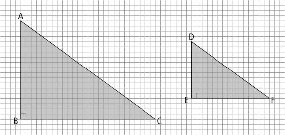 a. 1:2 c. 2:1 b. 1:3 d. 3:1 29. In the two triangles below, B and E are a. complimentary angles c.