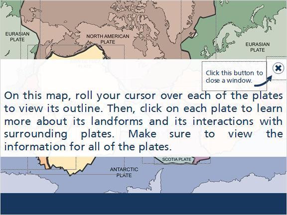 On this map, roll your cursor over each of the plates to view its outline.