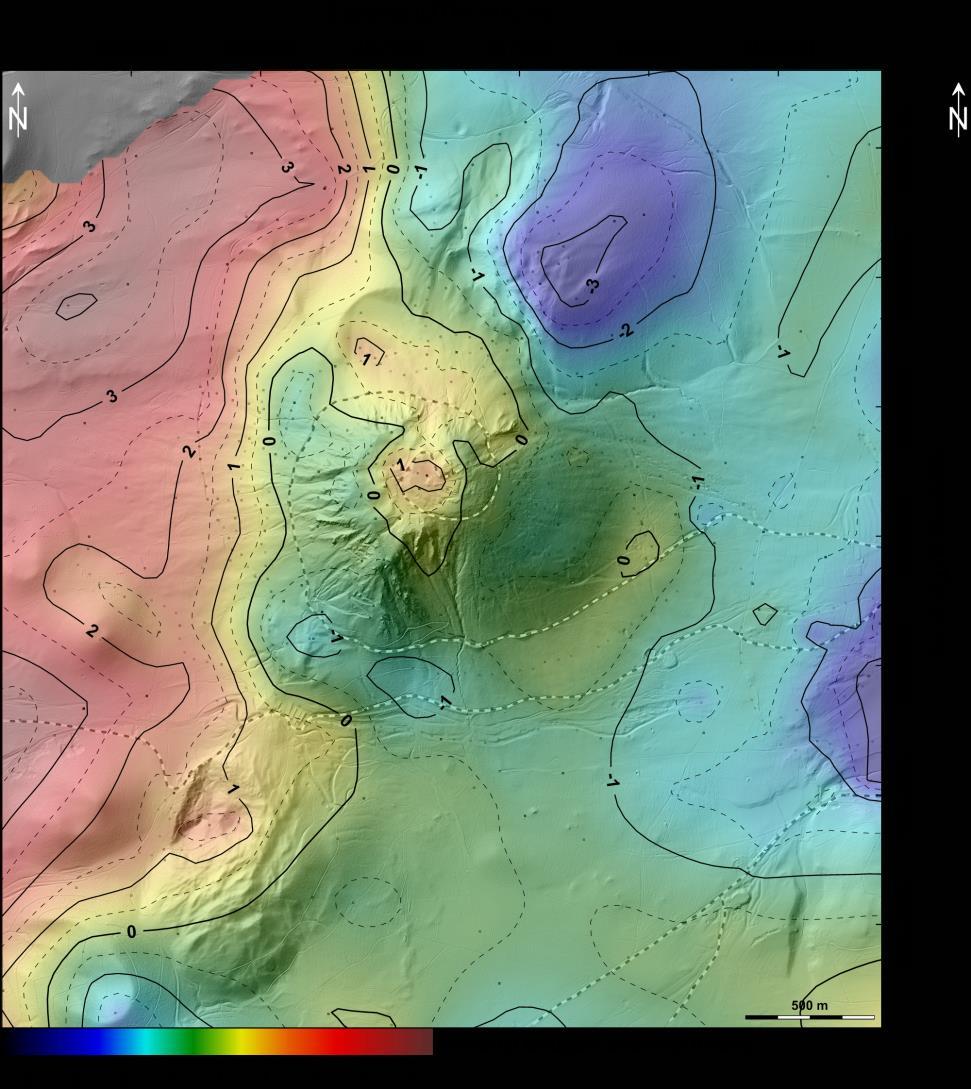Bouguer anomaly map Density correction ρ corr = 1.8 * 10 3 kg.