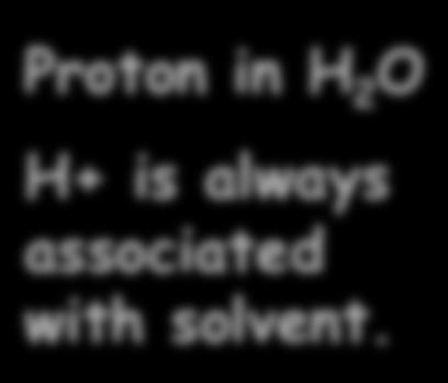H+ attacks water solvent to form hydronium