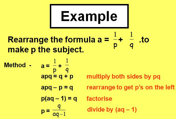 Page12 Task 2: Make the letter in brackets the subject of the formula 1. Make the subject 2. Make the subject 3. Make b the subject 4. V 2 = u 2 + av 2 Make v the subject 5.