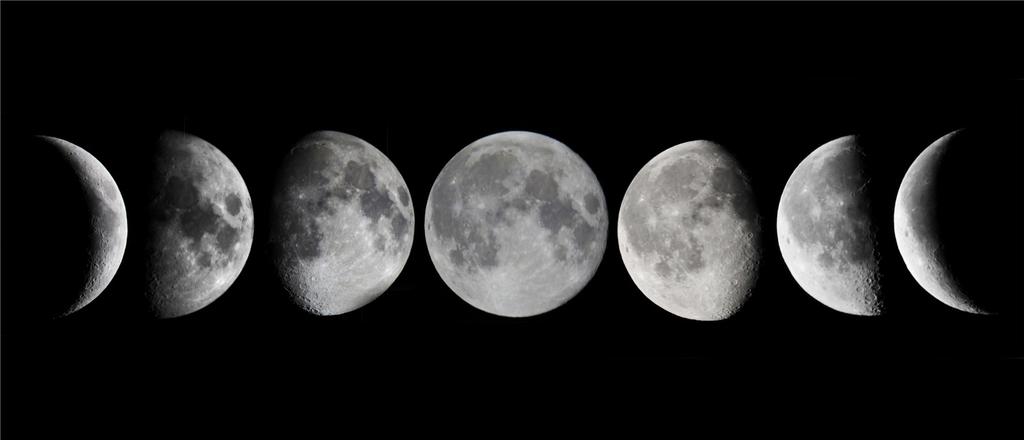 The period of Lunar phases (from Full Moon to Full Moon) is 29.5 days. The word month comes from word moon.