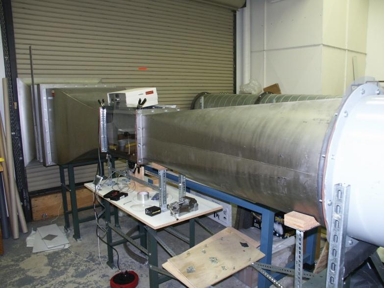 The wind tunnel is a modified open circuit design with a test