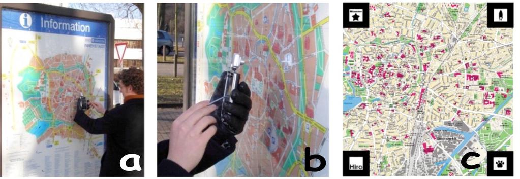 2 Figure 1: Interaction of Mobile Camera Devices with physical maps map by just using their mobile PDA or smartphone as a see-through device.