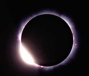 The Diamond Ring Effect Just before totality
