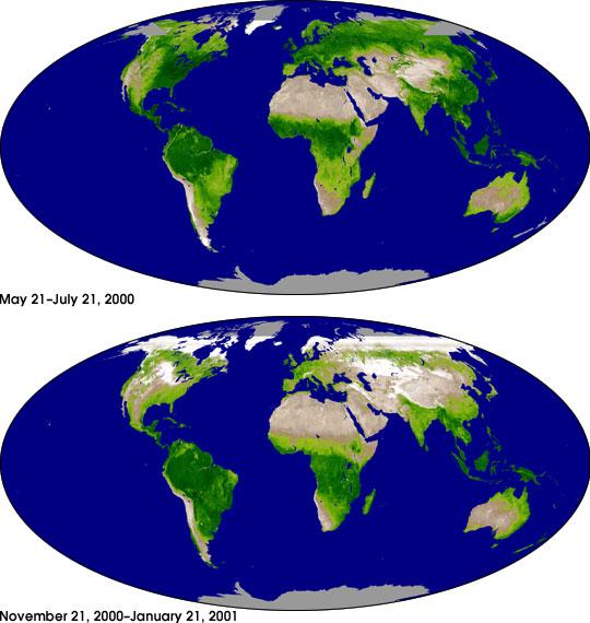 Detecting Ecosystem Disturbances and Land Cover Change using Data Mining 15 FIGURE 1.8: [In Color.] The MODIS Enhanced Vegetation Index (EVI) provides a look at vegetation around the globe year round.