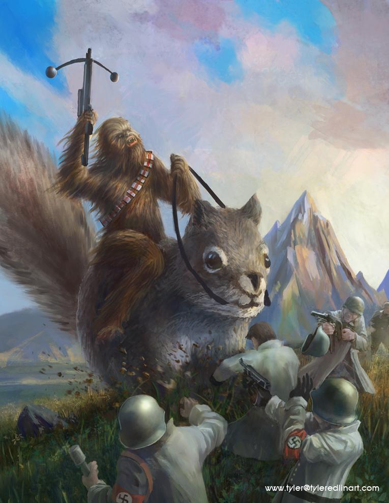 Figure: Chewbacca mounted on a squirrel