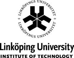 Linköping Studies in Science and Technology Thesis No.