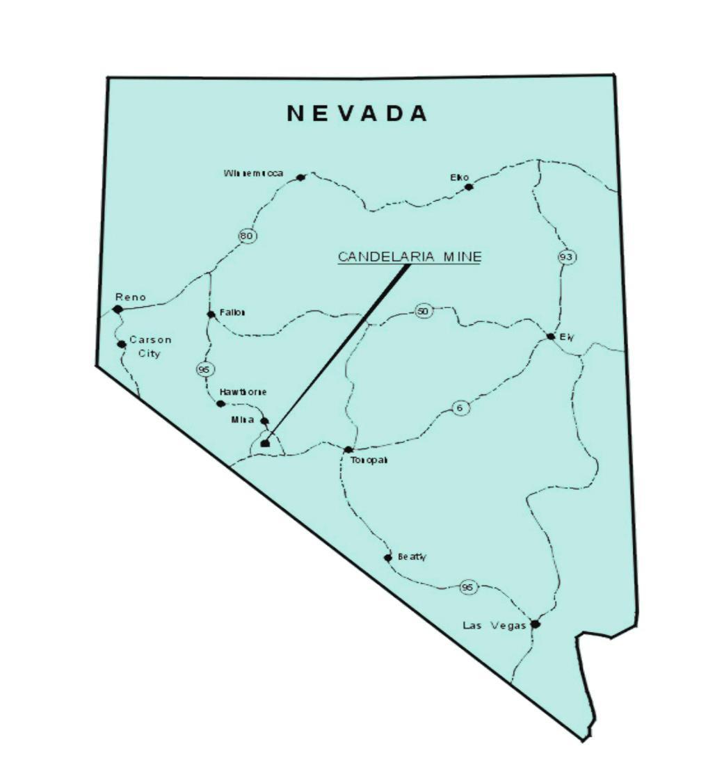 Candelaria Mine Project Nevada, USA Candelaria Mine Project Past mining produced >68 M oz Ag Nearby infrastructure road, power, water Reno CANDELARIA MINE Strong community support Nevada