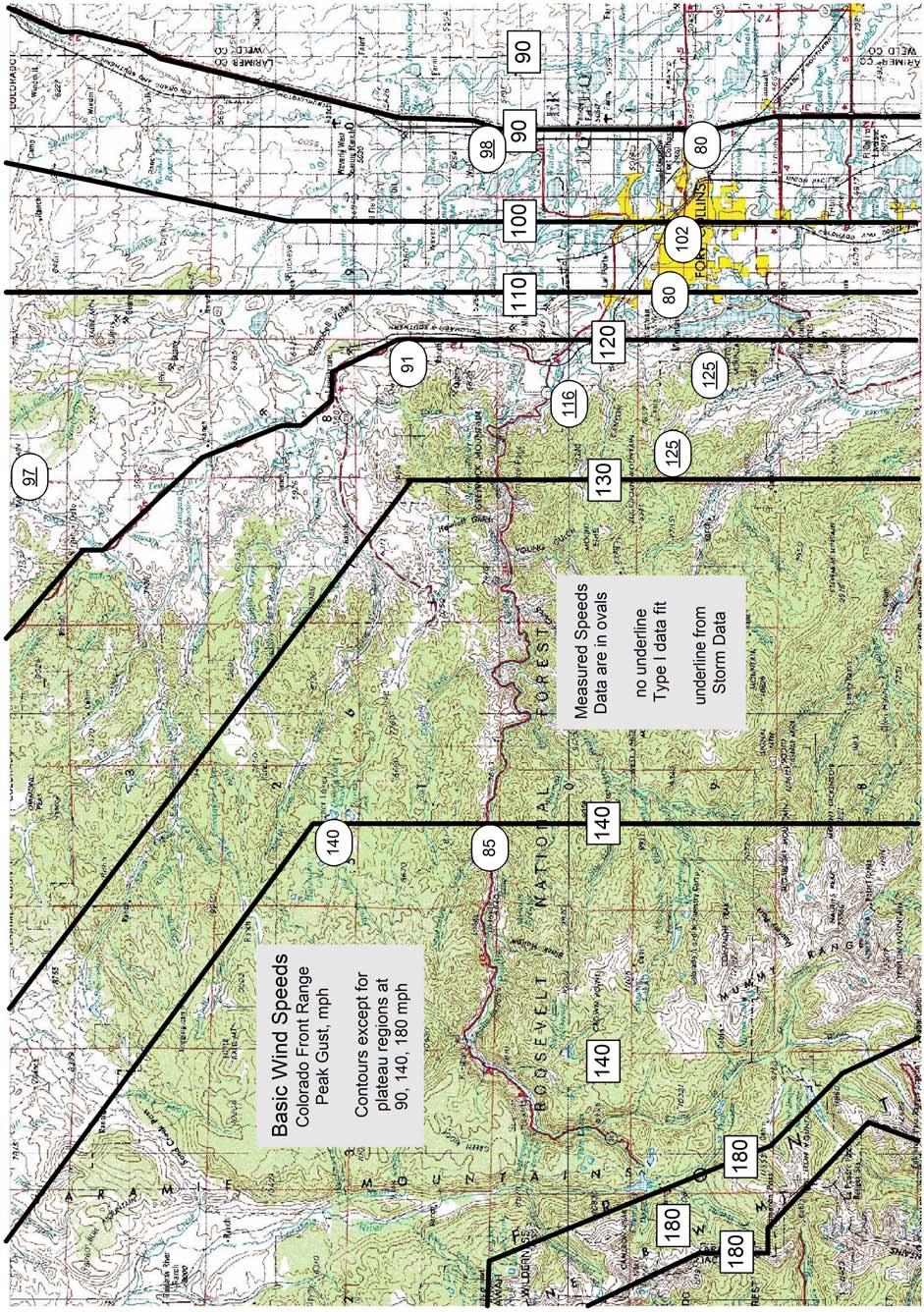 October 15, 2005 Page 5 of 25 Figure 2 Colorado Front Range Gust Map annotated with