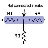 In this example circuit (figure 4.A), R 1 and R 2 are connected in parallel, a single resistor R 3 can provide the exact same function of the two resistors R 1 and R 2, according to the law figure 4.