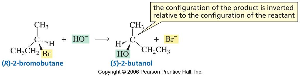 Stereochemistry Old bond is broken simultaneously with the