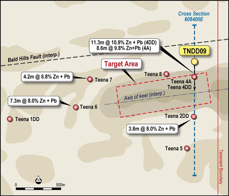 Figure 4: Teena Drill Hole Locations.