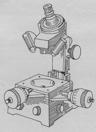 FIGURE: PROCEDURE: 1. The rigidity of the tool maker s microscope placed on the work bench has to be ensured. 2.