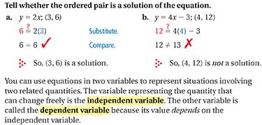 What will I learn An equation in two variables represents two quantities that change in relationship to one another.