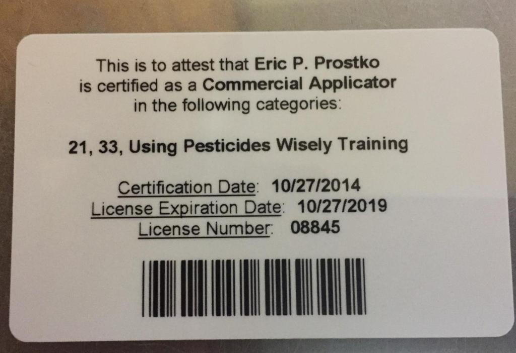 Pesticide Card