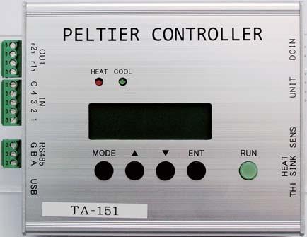 Thermoelectric Peltier Controller Model TA-151 Connect Diagram Power Supplies DC8 V ~ 4 V :Temperature reached output 1: Alarm output External input ~ 4:option 1: External control start Peltier FAN