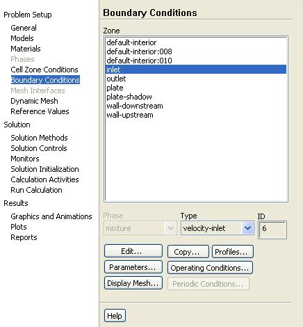 Setting Boundary Condition Data Explicitly assign data in BC panels. To set boundary conditions for particular zone: Select "Boundary Conditions" in the project tree.