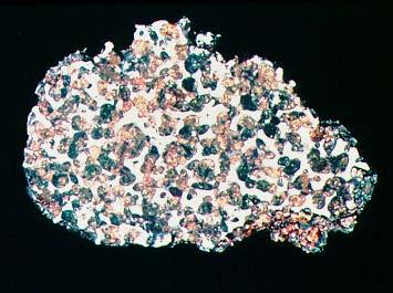 Some meteorites are mixtures of iron and fragments of rock They are called stony-iron meteorites This sample, like