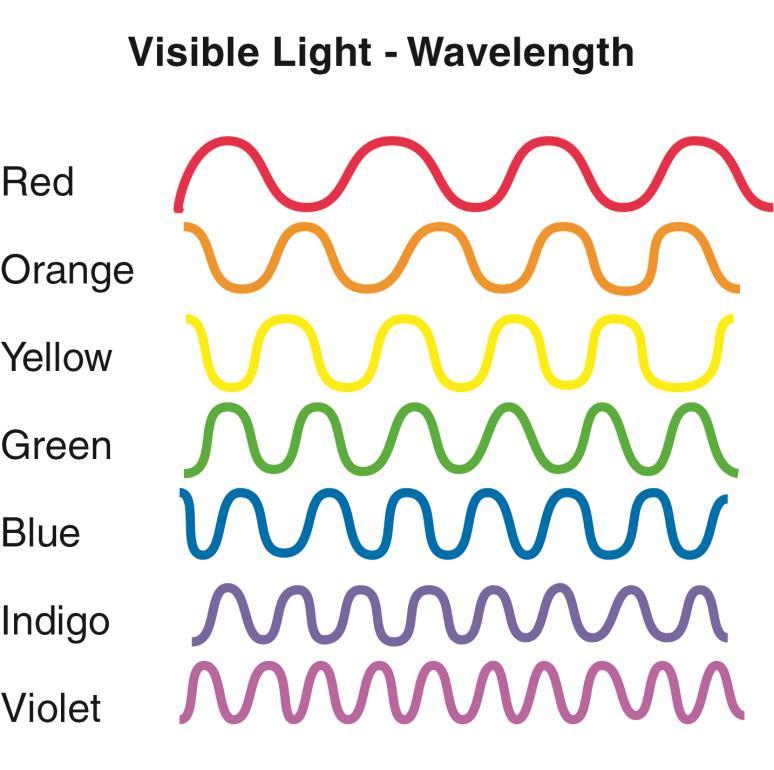 Visible Light Visible light represents the colors that we are able to see with our eyes.