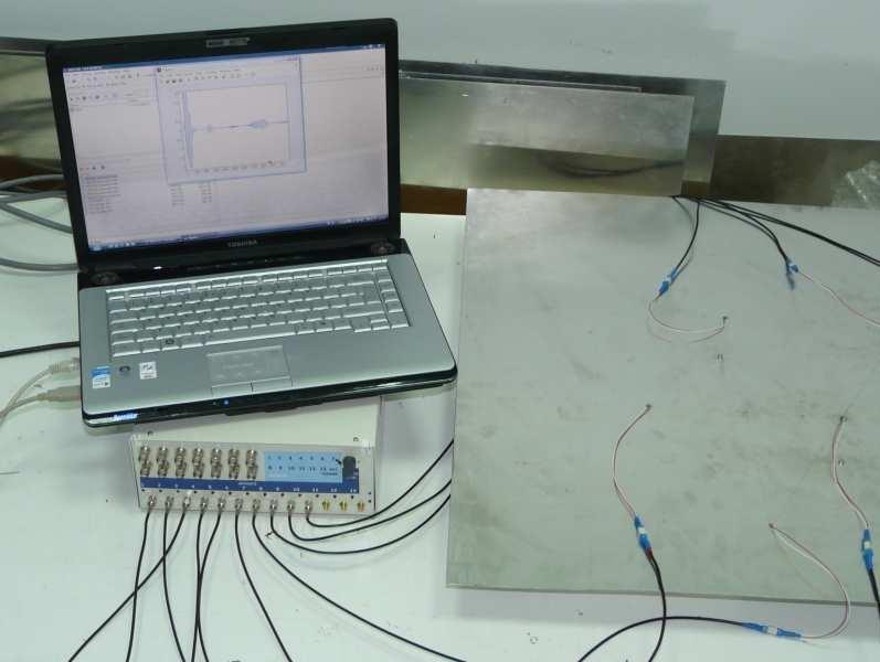 Laptop Device for generation and registration of elastic waves The network of