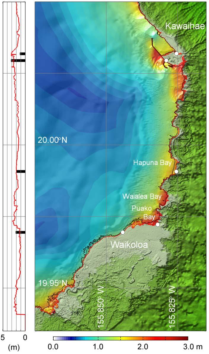 Distant Tsunami Evolution Tsunami Impact at Waikoloa, Big Island Wave Transformation and Resulting Runup and