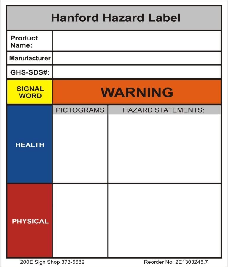 Secondary Hazard Label Ammonium
