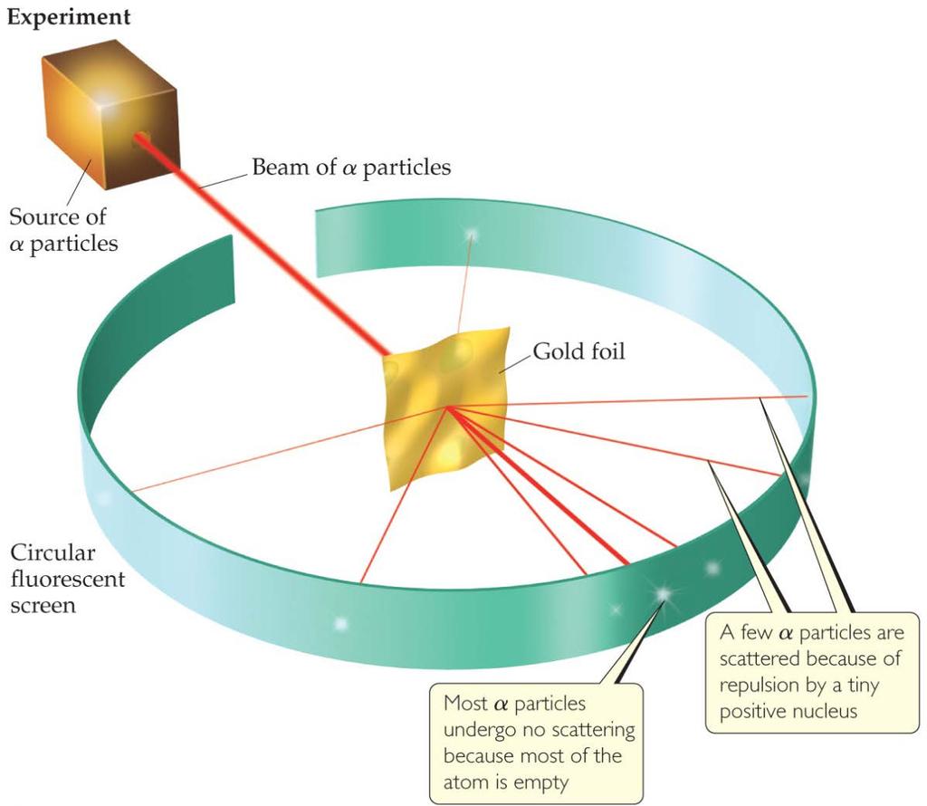 Discovery of the Nucleus Ernest Rutherford shot α particles at a thin