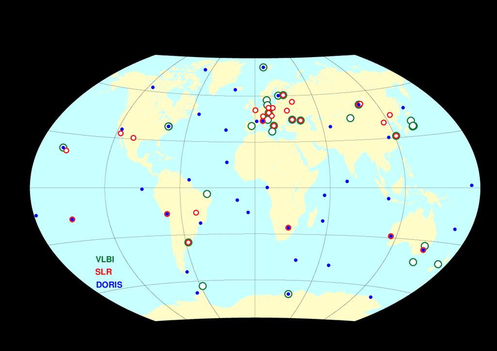 Selection of possible IHRF reference stations 1) Geodetic observatories (GGOS
