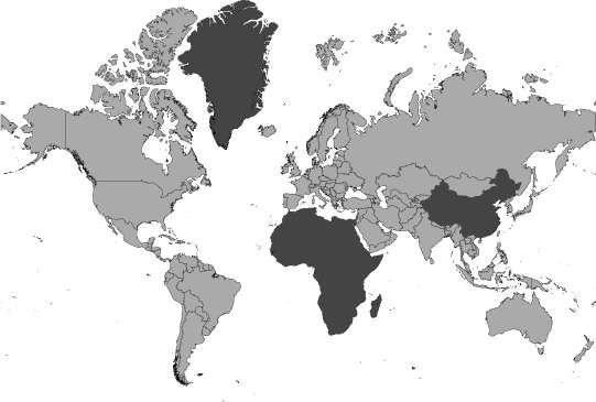 Errors in Maps The Earth (Mercator Projection) In reality