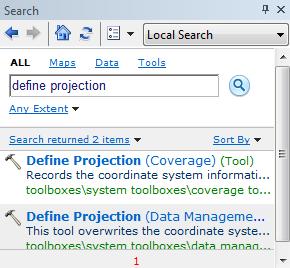 To define a projection, click on 'Data Management Tools', then 'Projections