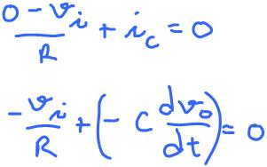 i C C i R R a v i v 0 This gives which implies d dt v o(t) = 1 RC v i(t), t v o (t) = 1 v i (τ)dτ v o (0).