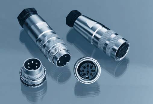 C 09 D Main Features Precision metal construction. Ingress Protection class IP 6; IP 6 Threaded coupling acc. to IEC 600-9. Number of contacts are to 8, and. Internal metal strain relief.