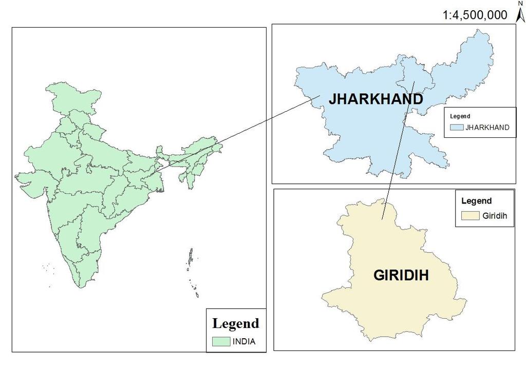 1.2 Objectives 1. Generate Landuse / LandCover Thematic Map for assessing the land use and availability of other resources in Giridih District. 2.