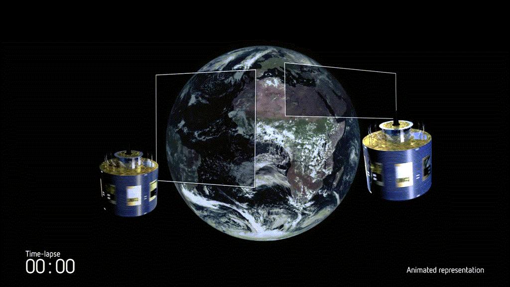 This is the example f Metesat Secnd Generatin (MSG) satellites n GSO rbit.