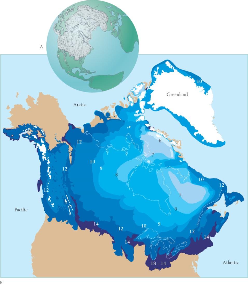 The Ice Age Glacial Maximum Extent of continental
