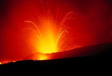 A volcano is any landform from which lava, gas, or