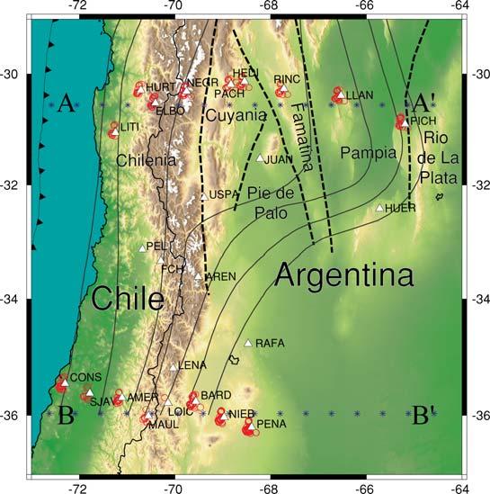 Structure of central Chile and Argentina 385 Figure 2.