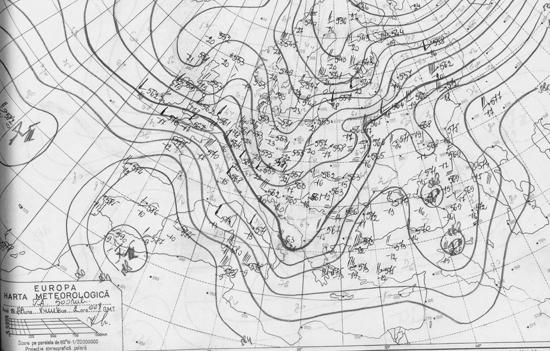 TA Maps at 850mb (geopotential field, wind, isotherms, fronts and atmospheric humidity areas), and 500 mb: geopotential field and wind: 06/02/1988 at 00 UTC (from National Administration of